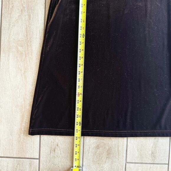VTG Y2K Express Tricot Velvet Maxi Skirt Medium Brown Whimsygoth 90s Grunge - Picture 5 of 5